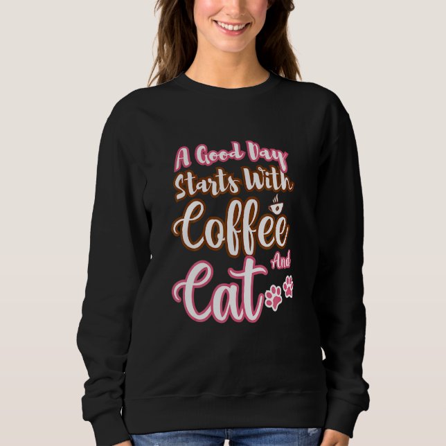 Moletom Mens  Cat Coffee  Cute Cat Coffee Cool Cat Coffee (Frente)