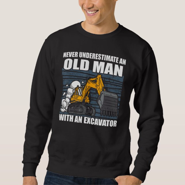 Moletom Mens Construction Worker Heavy Equipment Excavator (Frente)