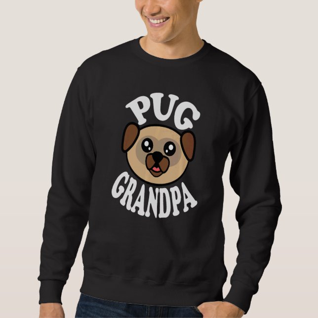 Moletom Mens Cute Pug Grandpa   (Frente)