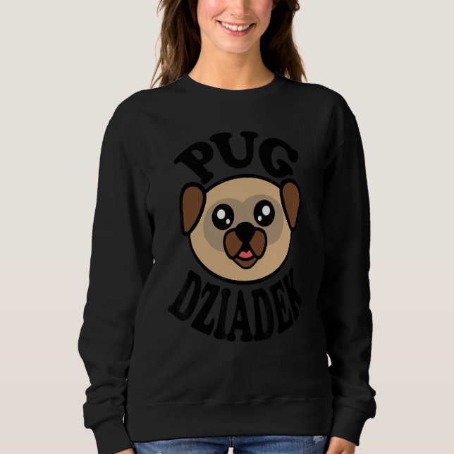 Moletom Mens Cute Pug   Pug Dziadek (Frente)