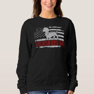 Moletom Mens Dachshund Pai Afetado Bandeira Americana Patr