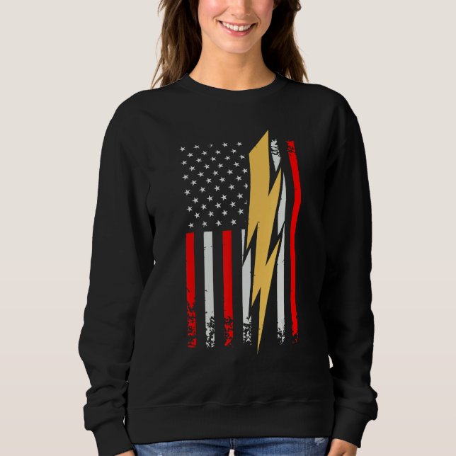 Moletom Mens Electrician Patriotic US Tee electricians Wir (Frente)