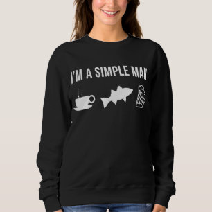 Moletom Mens Engraçados Pesca Espalhada Peixe-Baixo Simple