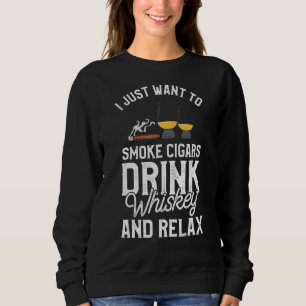 Moletom Mens Eu Só Quero Fumar Cigarros Charuto Bourbon Wh