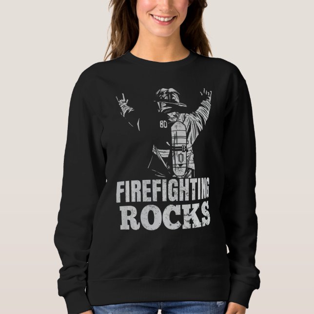 Moletom Mens Firefighter Firefighting Rocks Fireman Premiu (Frente)