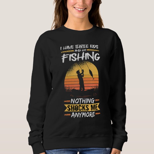 Moletom Mens Fisherman I Have Three Kids And Go Fishing Ba (Frente)