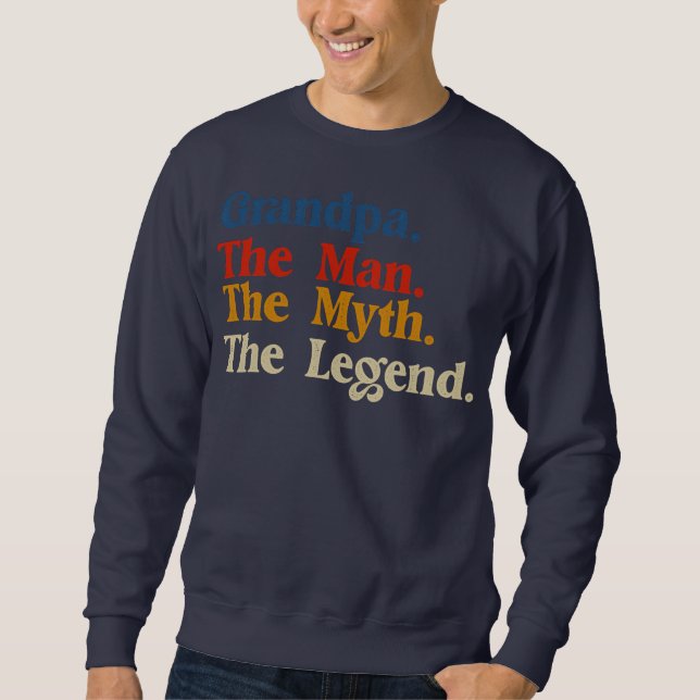 Moletom Mens GRANDPA THE MAN THE MYTH THE LEGEND Men Gift (Frente)