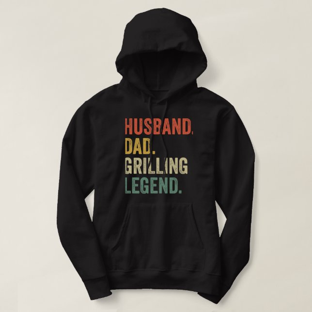 Moletom Mens Griling CHURRASCO Padre Funny Husband Grill P (Frente do Design)