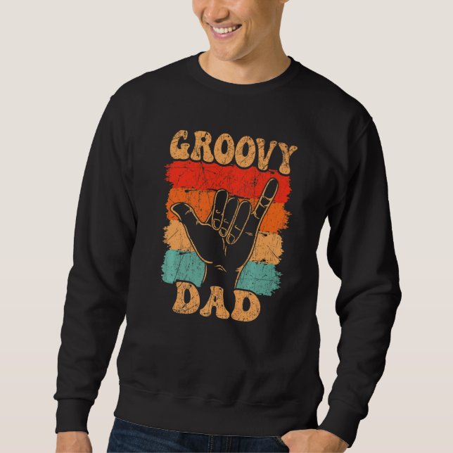 Moletom Mens Groovy Dad 70s Aesthetic Nostalgia 1970's Ret (Frente)