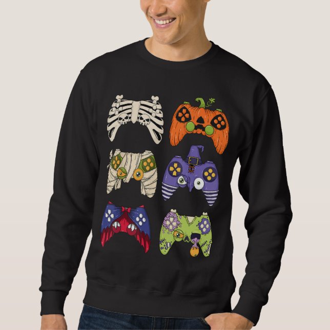 Moletom Mens Halloween Skeleton Zombie Gaming Controller M (Frente)
