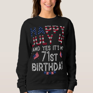 Moletom Mens Happy 4 de julho e Sim, é o meu aniversário d