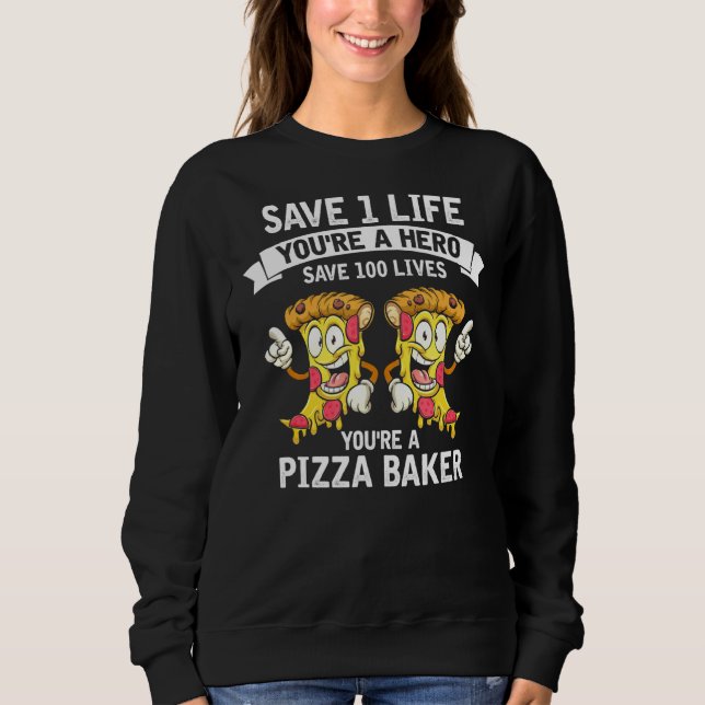 Moletom Mens Hero Pizza Baker Salvar Vidas Comida Rápida P (Frente)