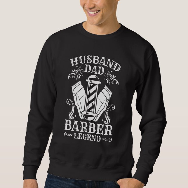 Moletom Mens  Husband Dad Barber Legend Barber Barbershop (Frente)