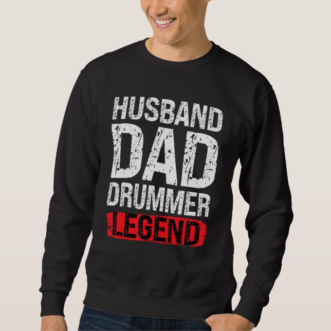 Moletom Mens Husband Dad Drummer Legend Drum Player Drumme (Frente)