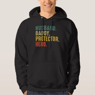 Moletom Mens Husband Protetor de Pais Herói Retro D do Pai