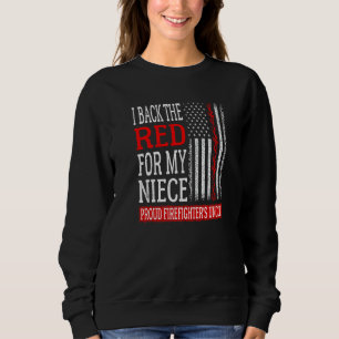 Moletom Mens I Back The Red for My Niece Firefighter's Unc