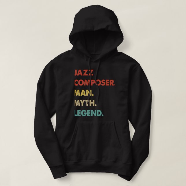 Moletom Mens Jazz Composer Man Myth Legend (Frente do Design)