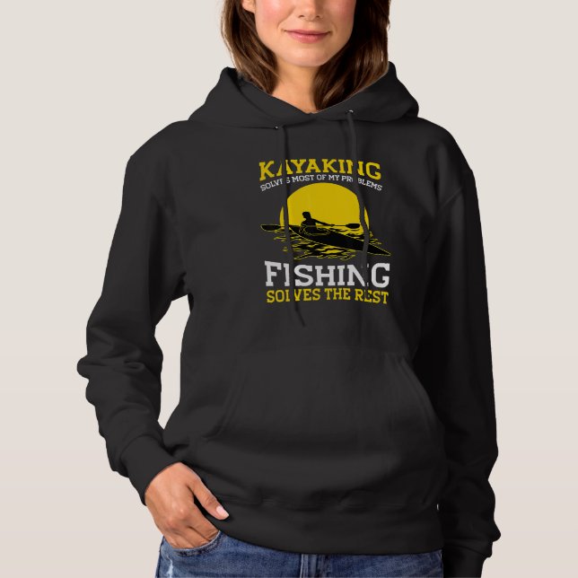 Moletom Mens Kayaking Canoeing Kayak Angler Fish (Frente)