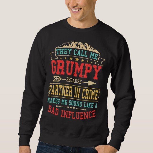 Moletom Mens Me Chamam De Parceiro Grumpy No Vovô Do Crime (Frente)