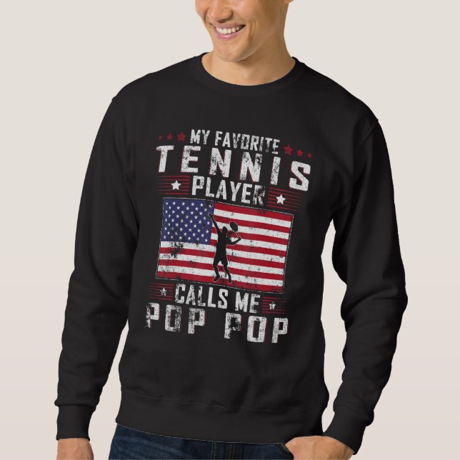 Moletom Mens My Favorite Tennis Player Calls Me Pop Pop Fa (Frente)