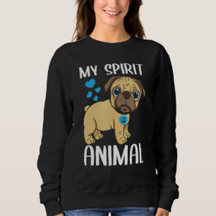 Moletom Mens My Spirit Animal Pug Dog I Love Pai Heart Val