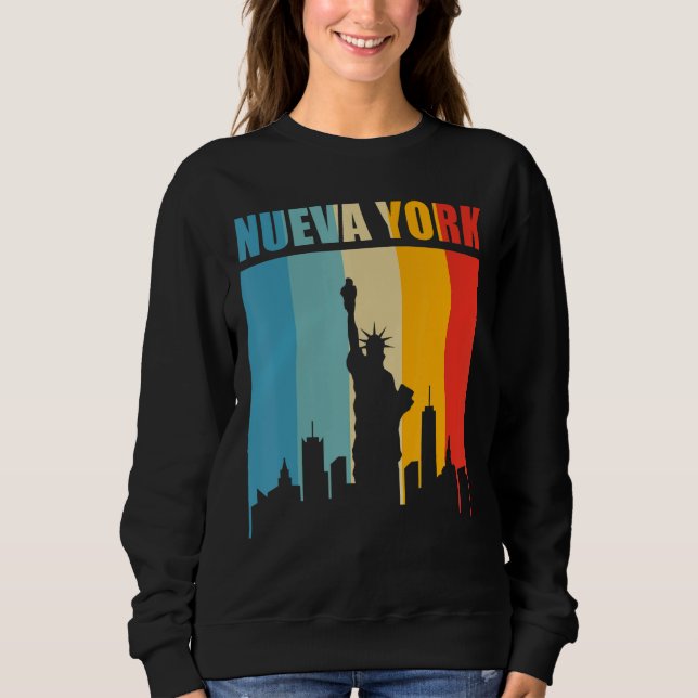 Moletom Mens Nueva York Estilo Retro Estilo Vinta (Frente)