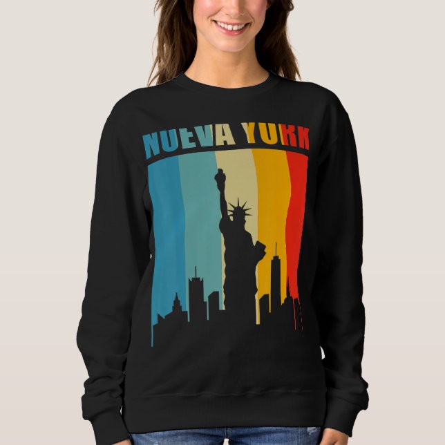 Moletom Mens Nueva York Estilo Retro Estilo Vinta (Frente)