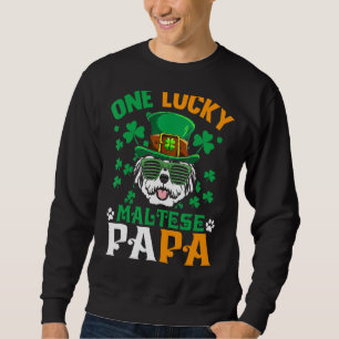 Moletom Mens One Lucky Dog Papa Funny Malny Rua Maltesa Pa