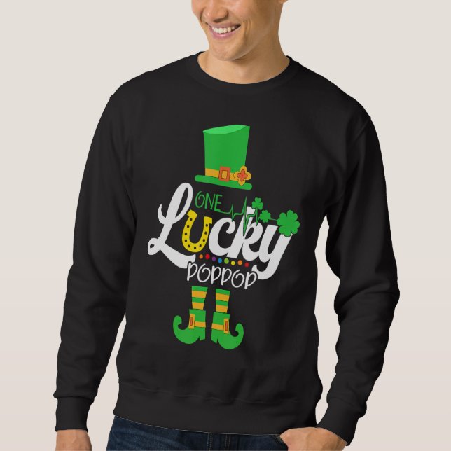 Moletom Mens One Lucky Poppop Family Correspondendo a St P (Frente)