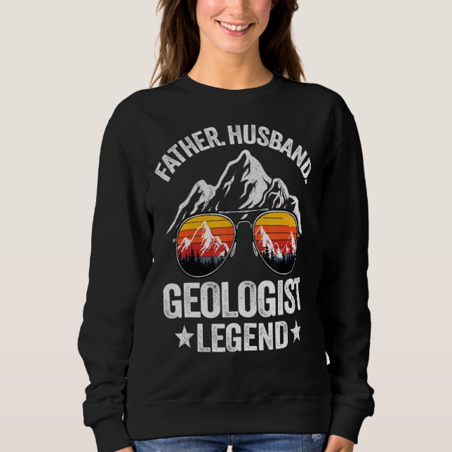 Moletom Mens Padre Husband Geologista Legend Geology Retro (Frente)