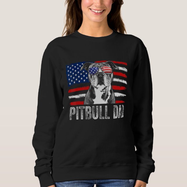 Moletom Mens Pitbull Dad Mens  Proud American Pit Bull Dog (Frente)