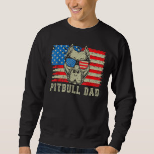 Moletom Mens Pitbull Pai americano Pit Bull Cão nos Bandei