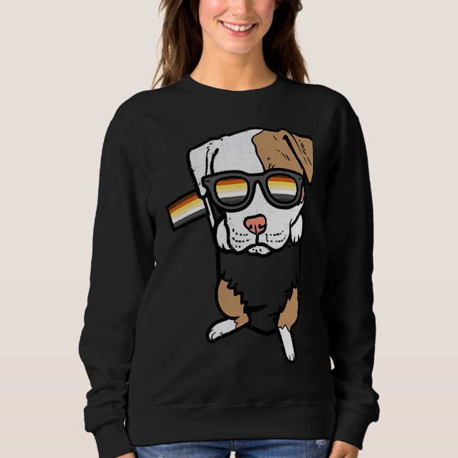 Moletom Mens Pitbull Pocket Dog Lgbtq Gay Bear Flag Gay Pr (Frente)