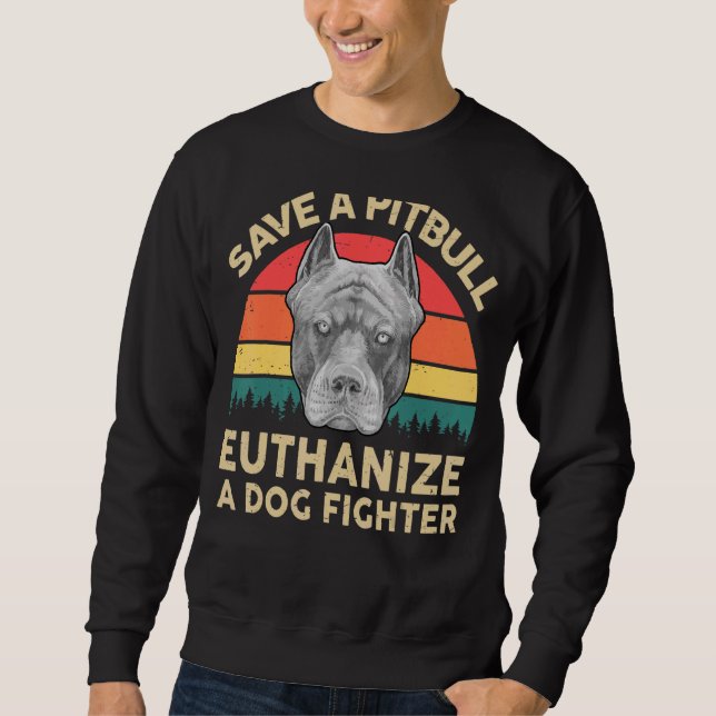 Moletom Mens Pitbull Salve Um Pitbull Eutanásia Cachorra (Frente)