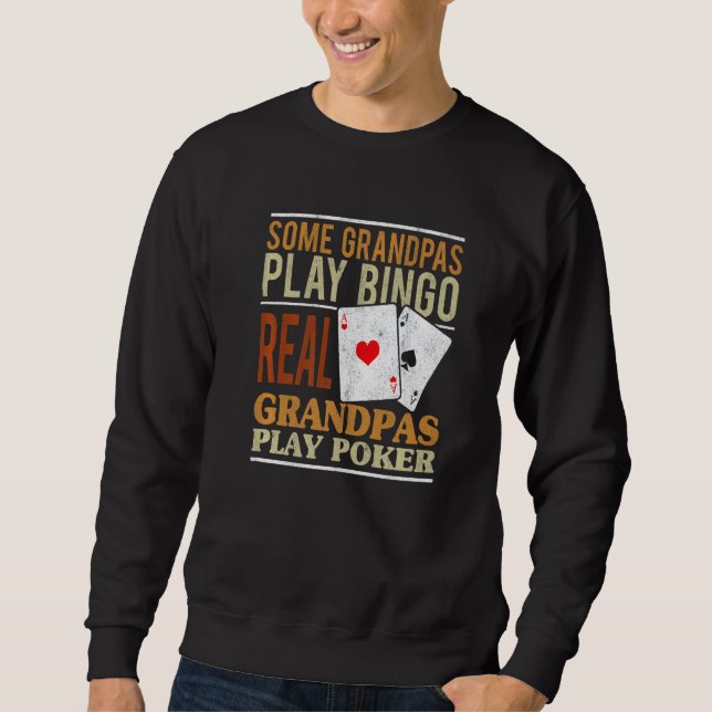 Moletom Mens Poker Texas Holdem Real Grandpas Play Poker   (Frente)