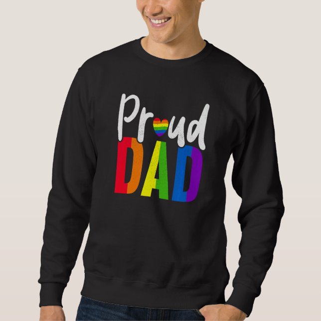 Moletom Mens Proud Dad Gay Proud LGBT Pride Month  Pride (Frente)