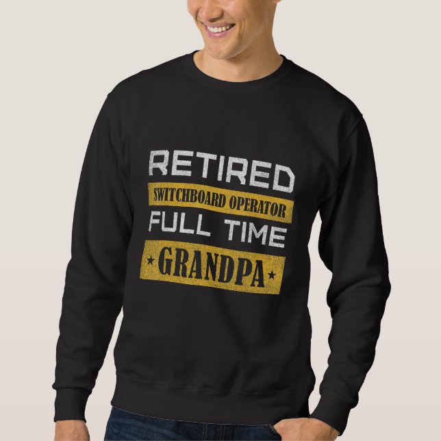 Moletom Mens Retired Switchboard Operator Full Time Grandp (Frente)