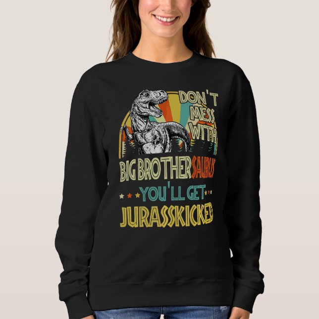 Moletom Mens Retro Big Brothersaurus Dinosaur Rex Vintage (Frente)