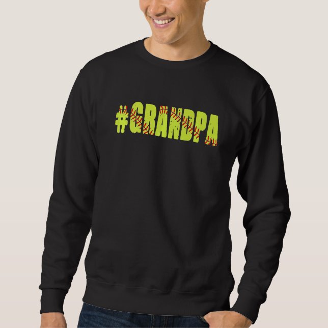 Moletom Mens Retro Dia de os pais Men Softball Grandpa Sof (Frente)
