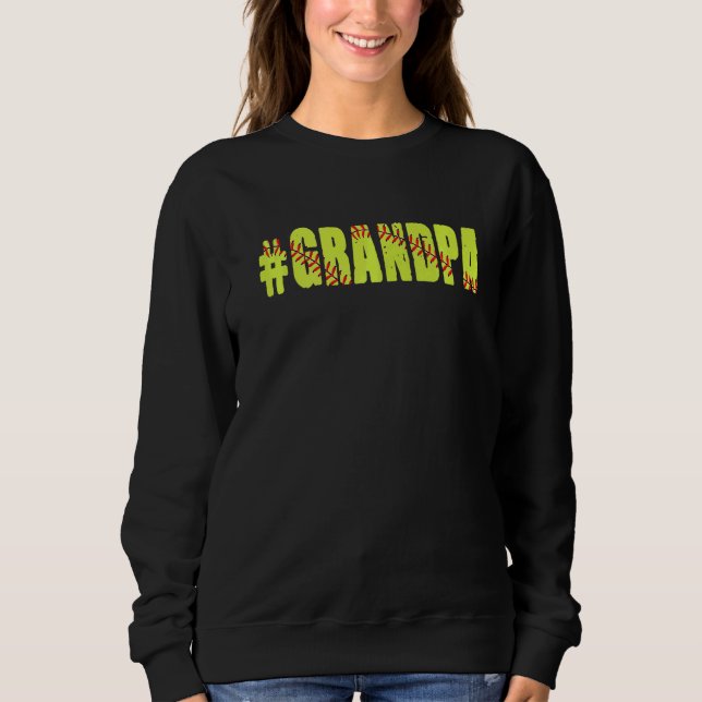 Moletom Mens Retro Dia de os pais Men Softball Grandpa Sof (Frente)