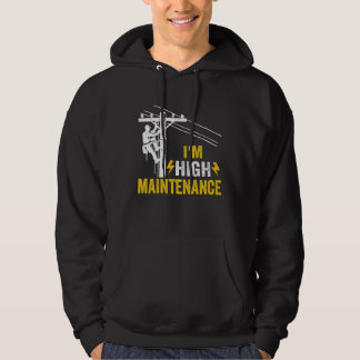 Moletom Mens Retro Electrician Lineman Journeyman I'm High