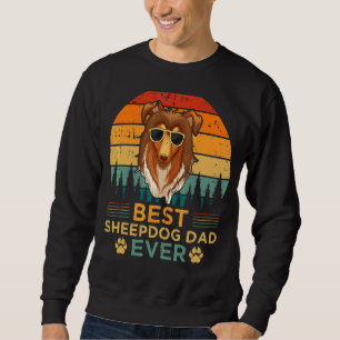 Moletom Mens Retro Estilo Melhor Pai de Sheepdog Nunca D d