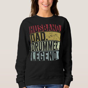 Moletom Mens Retro Husband Pai Drummer Legenda Para Pai