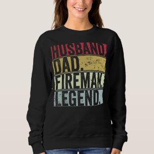 Moletom Mens Retro Husband Pai Fireman Legenda Para Pai