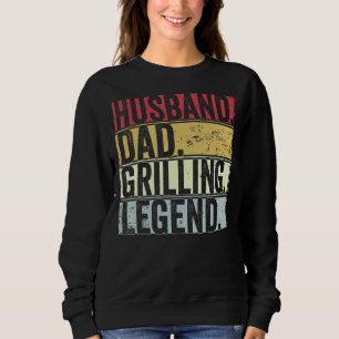 Moletom Mens Retro Husband Pai Griling Legenda Para Faes