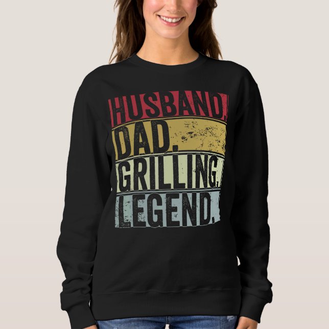 Moletom Mens Retro Husband Pai Griling Legenda Para Faes (Frente)