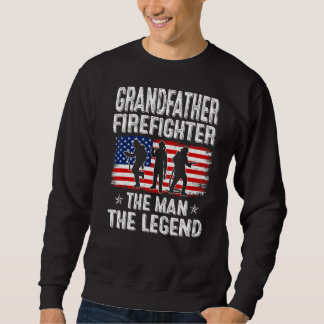 Moletom Mens Retro Us Flag Dia de os pais Avô Firefig