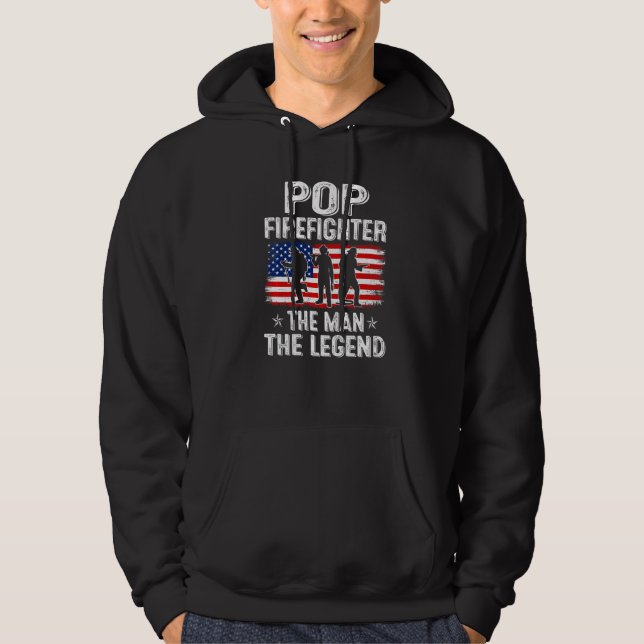 Moletom Mens Retro-Us Flag Pop do Dia de os pais (Frente)