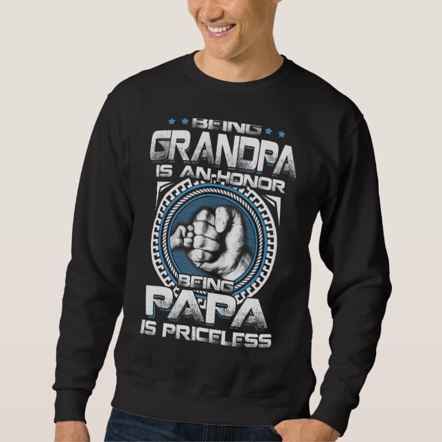 Moletom Mens Sendo Avô É Uma Honra Ser Papai É Preço (Frente)