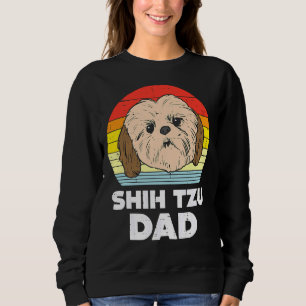 Moletom Mens Shih Tzu Face Face Pai Sunset Retro Pet Dog P